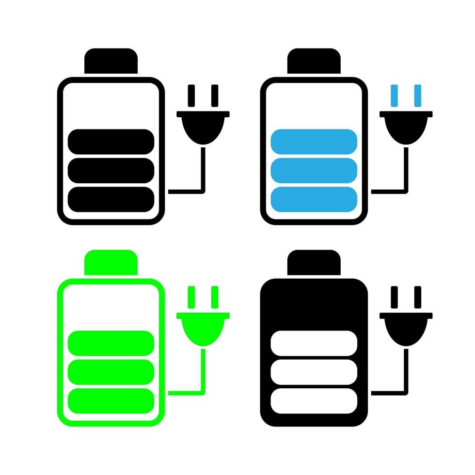 iconos del indicador de carga de la batería vector