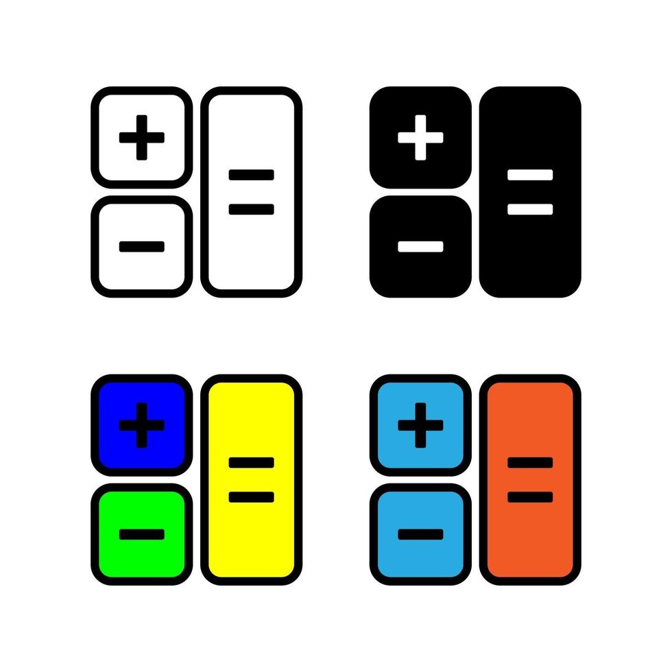 Calculator icon set, flat design vector