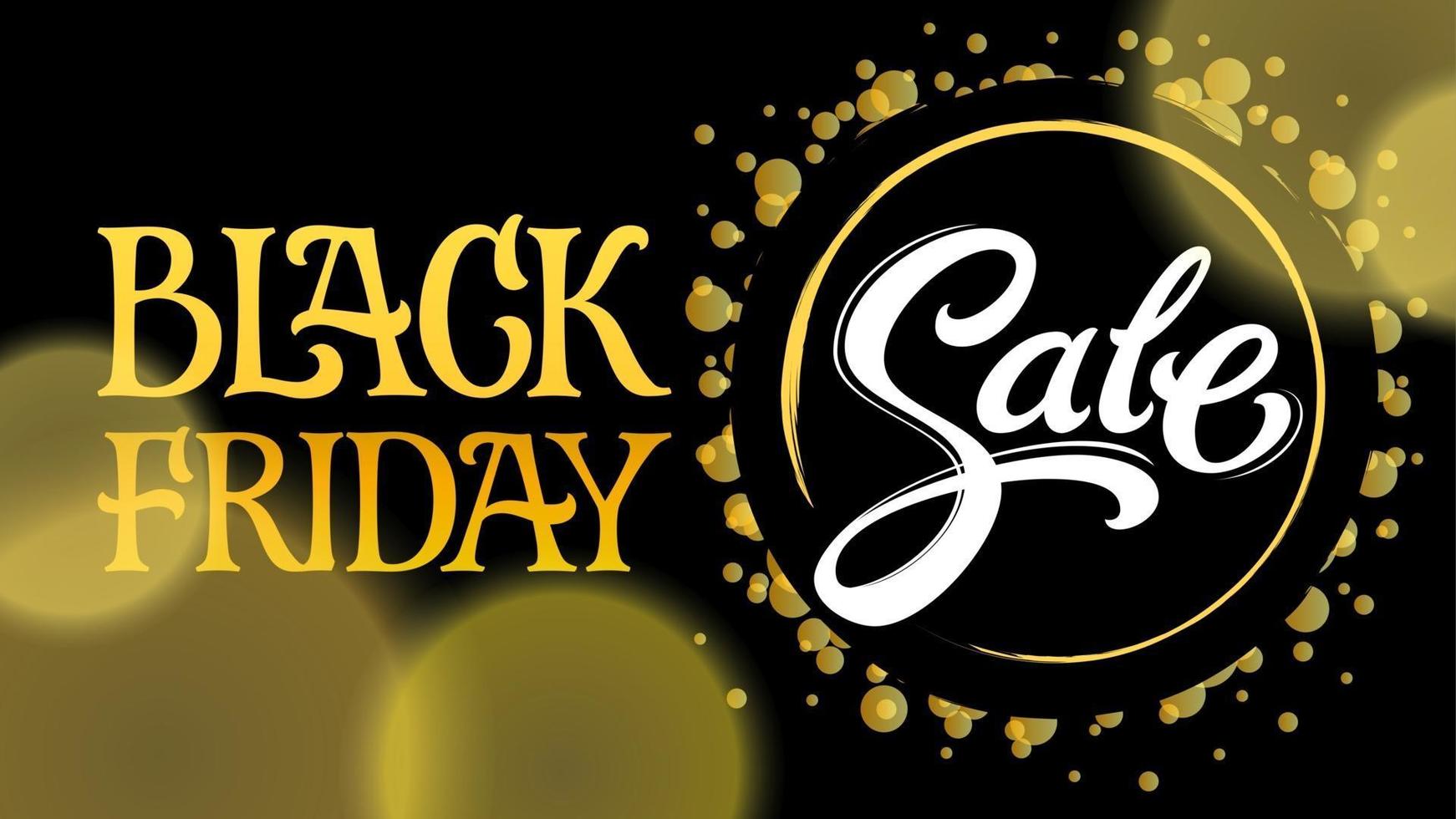 Golden banner with Black Friday Sale lettering vector