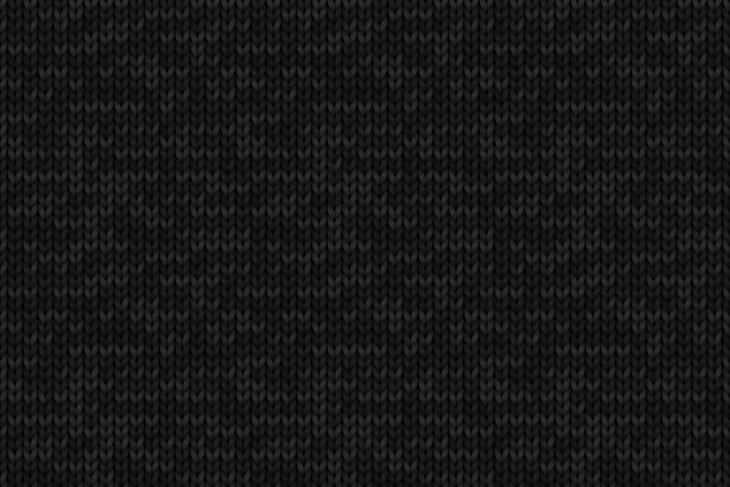 Knitted black background. Realistic seamless pattern. vector