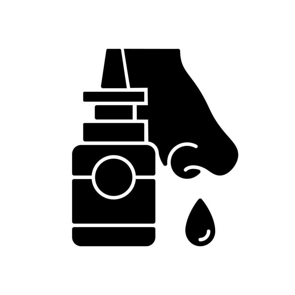 Nasal spray black glyph icon vector
