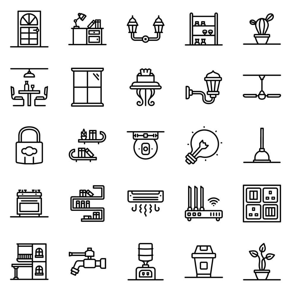 Sweet Home icon set - vector illustration .