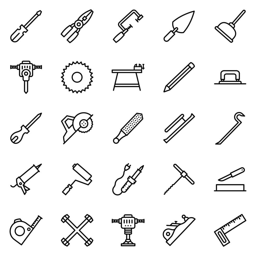 Tools icon set - vector illustration .