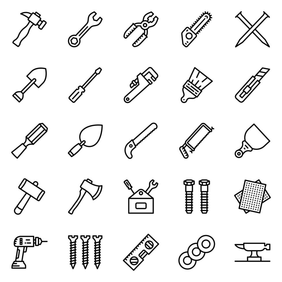 Tools icon set - vector illustration .