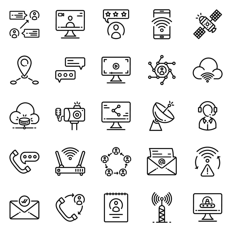 Communication icon set - vector illustration .
