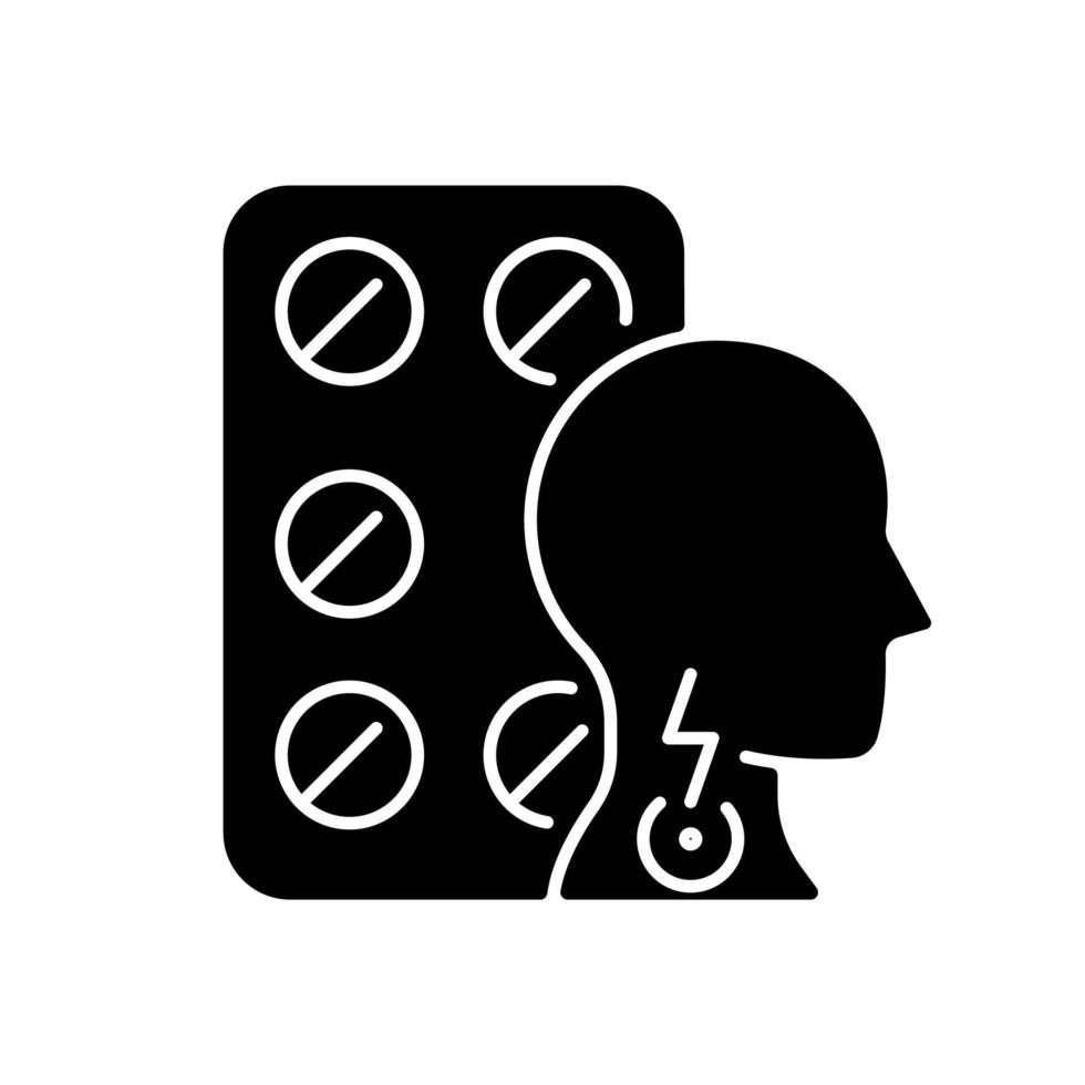 Lozenges for sore throat black glyph icon vector