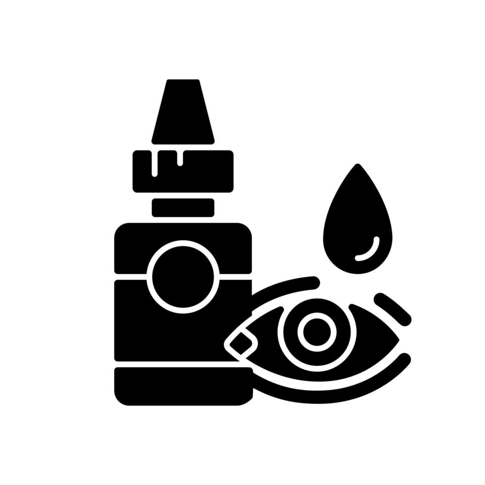 Eye drops black glyph icon vector