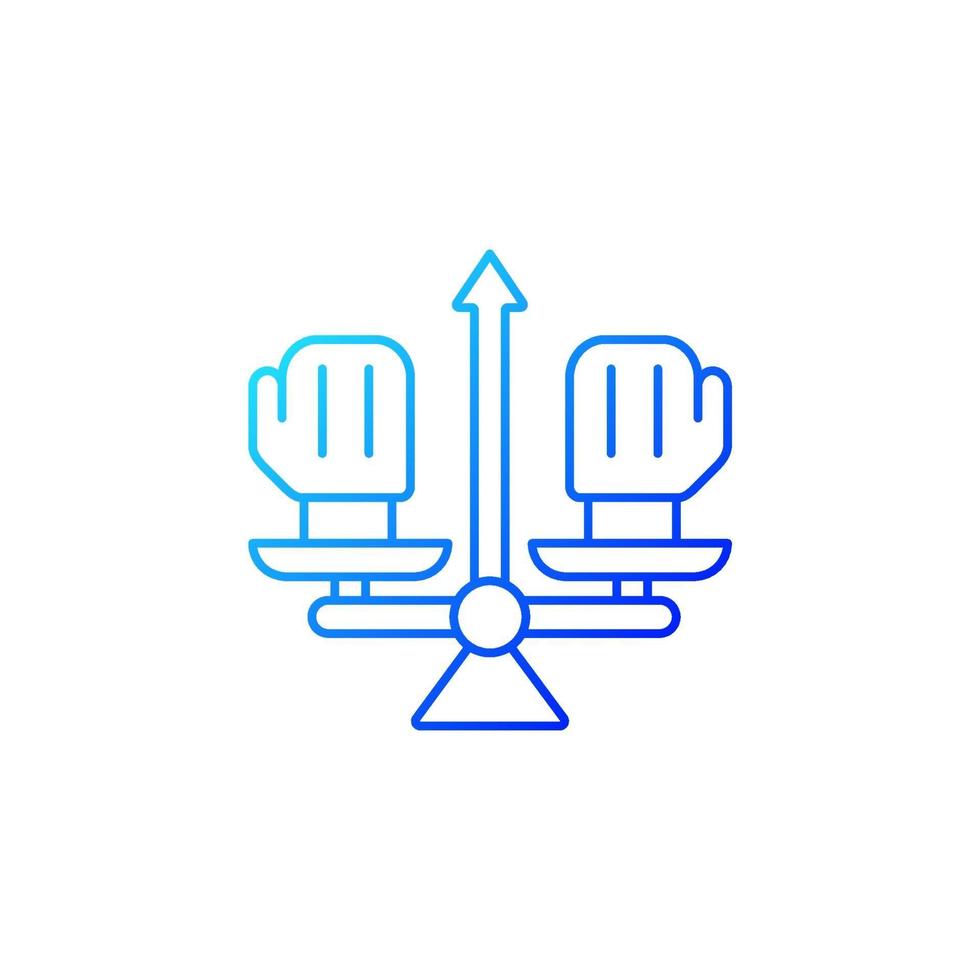 Conflict management gradient linear vector icon