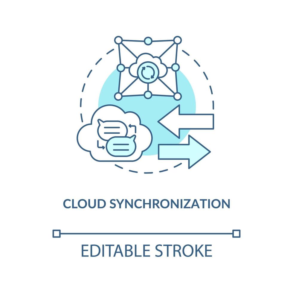 Cloud synchronization blue concept icon vector