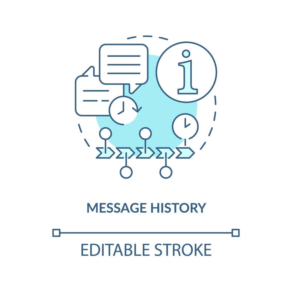 Message history blue concept icon vector