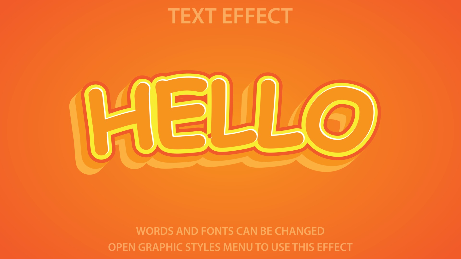 Hello text effect template. Editable. EPS 10 3221161 Vector Art at Vecteezy