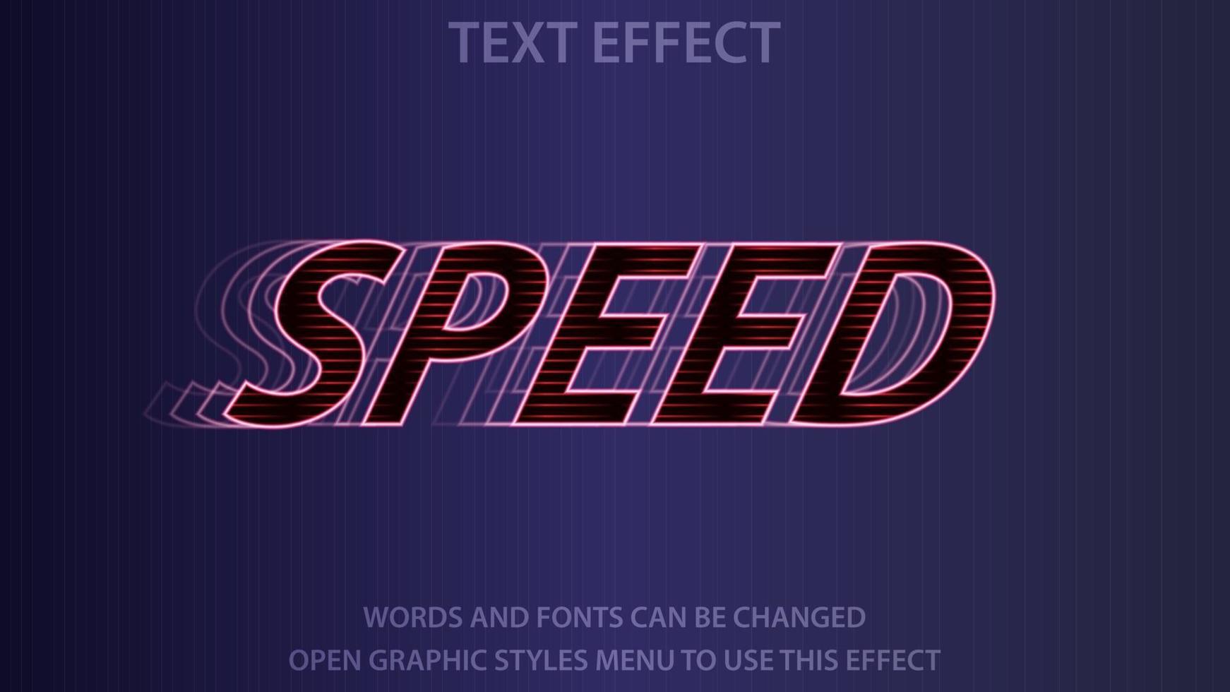 Speed text effect template. Editable. EPS 10 vector