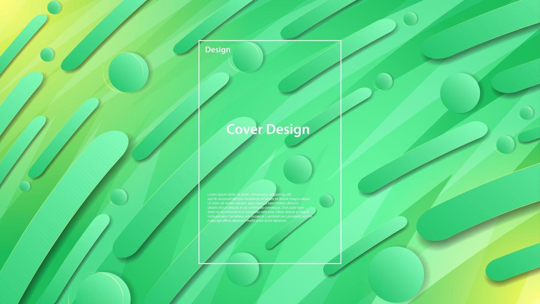 green geometric rounded background vector illustration