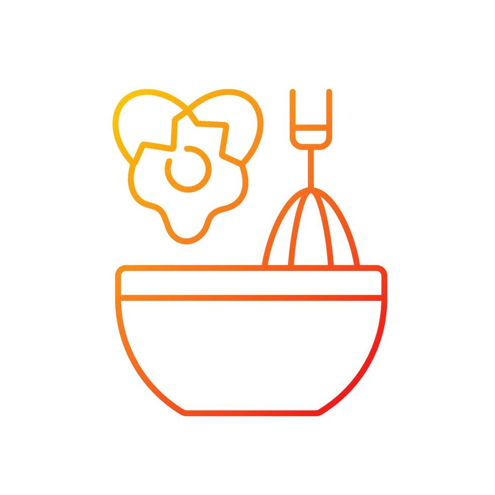 Scramble cooking ingredient gradient linear vector icon
