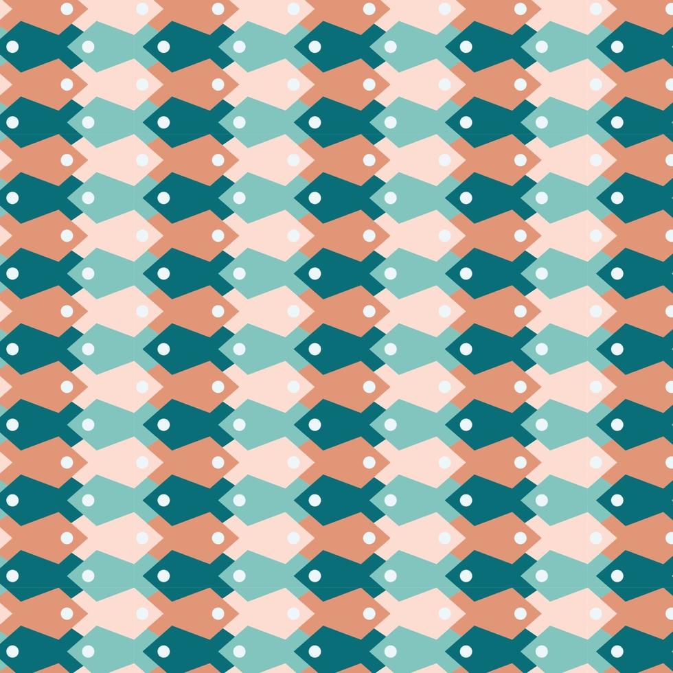Seamless geometric pattern with fish vector