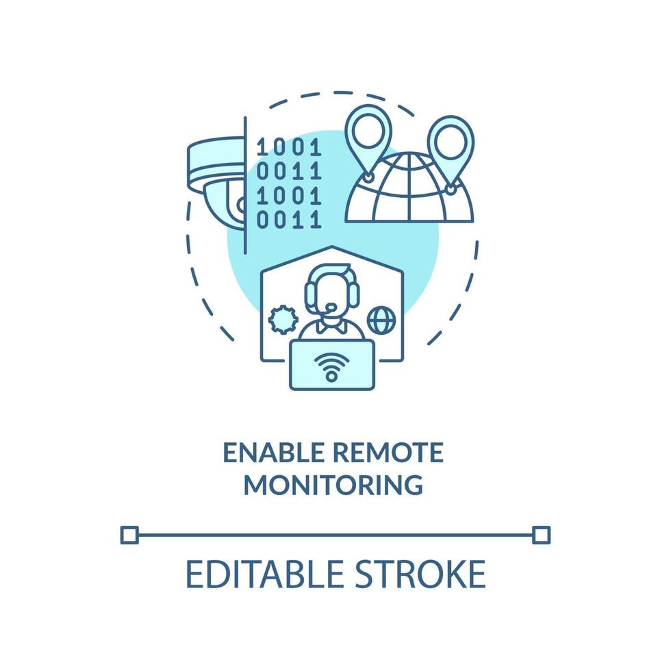 Enable remote monitoring concept icon vector