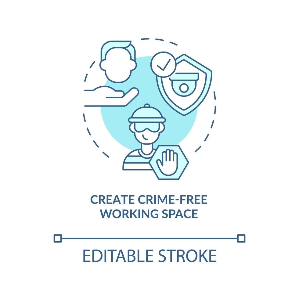 Crear icono de concepto de espacio de trabajo libre de delitos vector