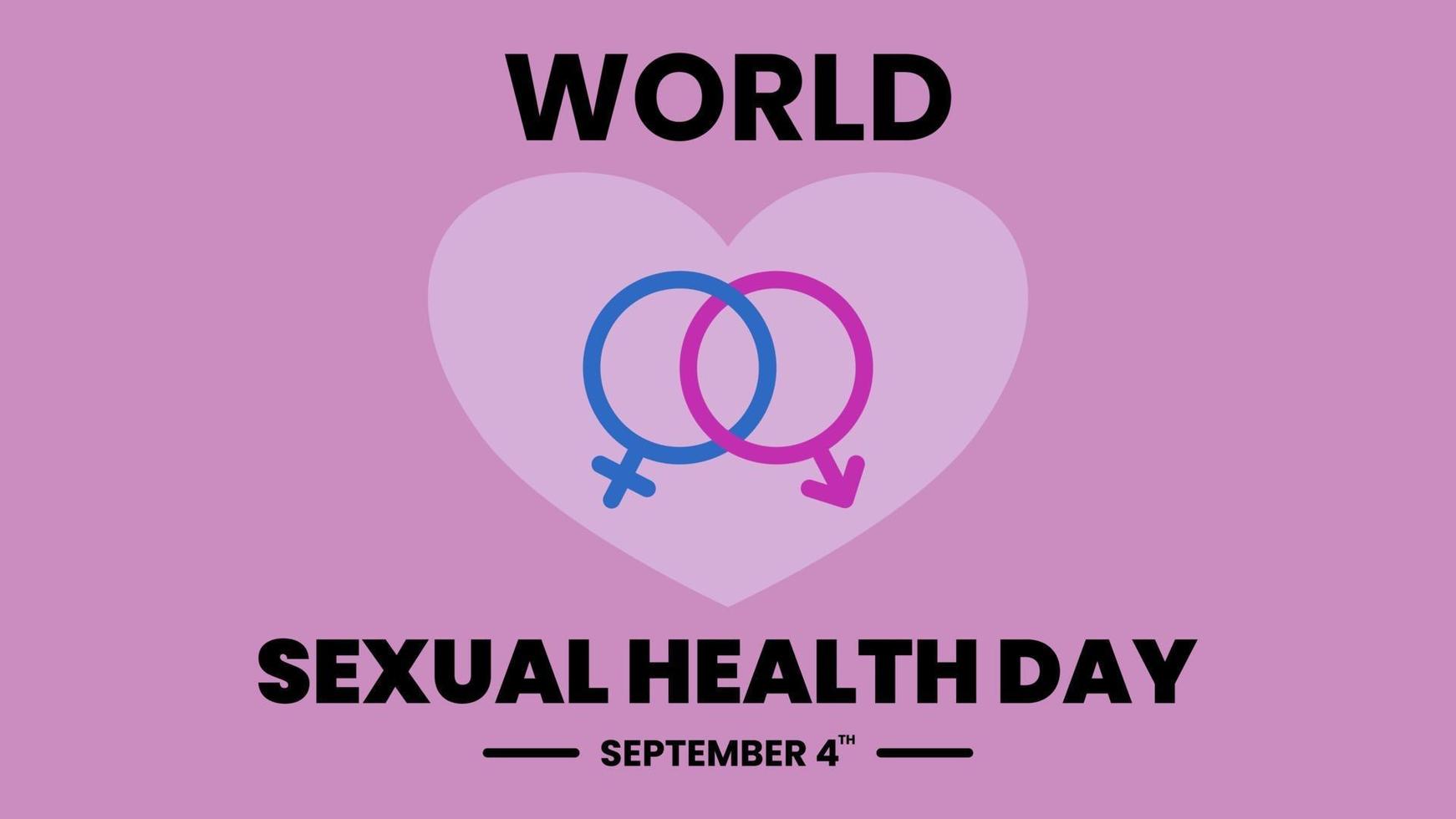 Ilustración del día mundial de la salud sexual de la wshd con amor, signo masculino femenino vector