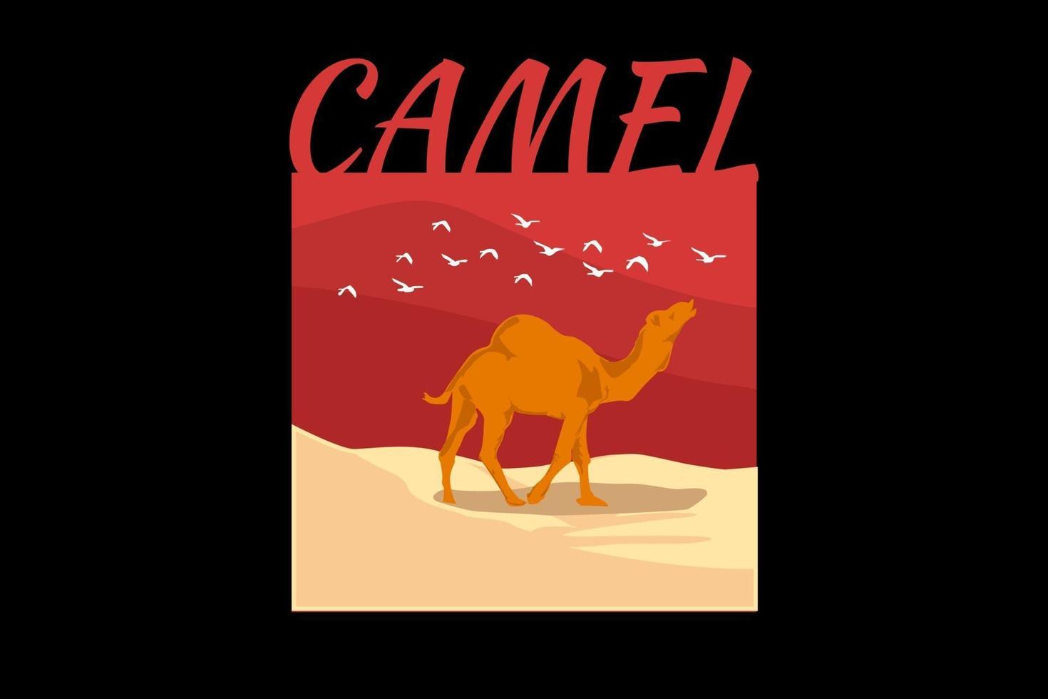 diseño de arte vectorial de camello vector