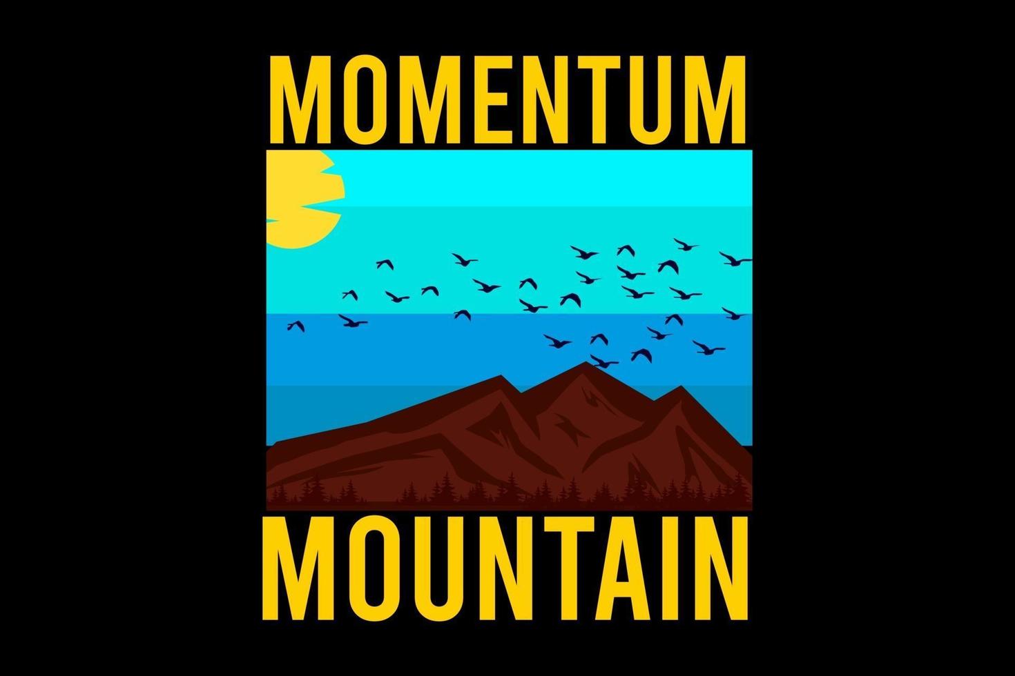 momentum montaña silueta diseño retro vector