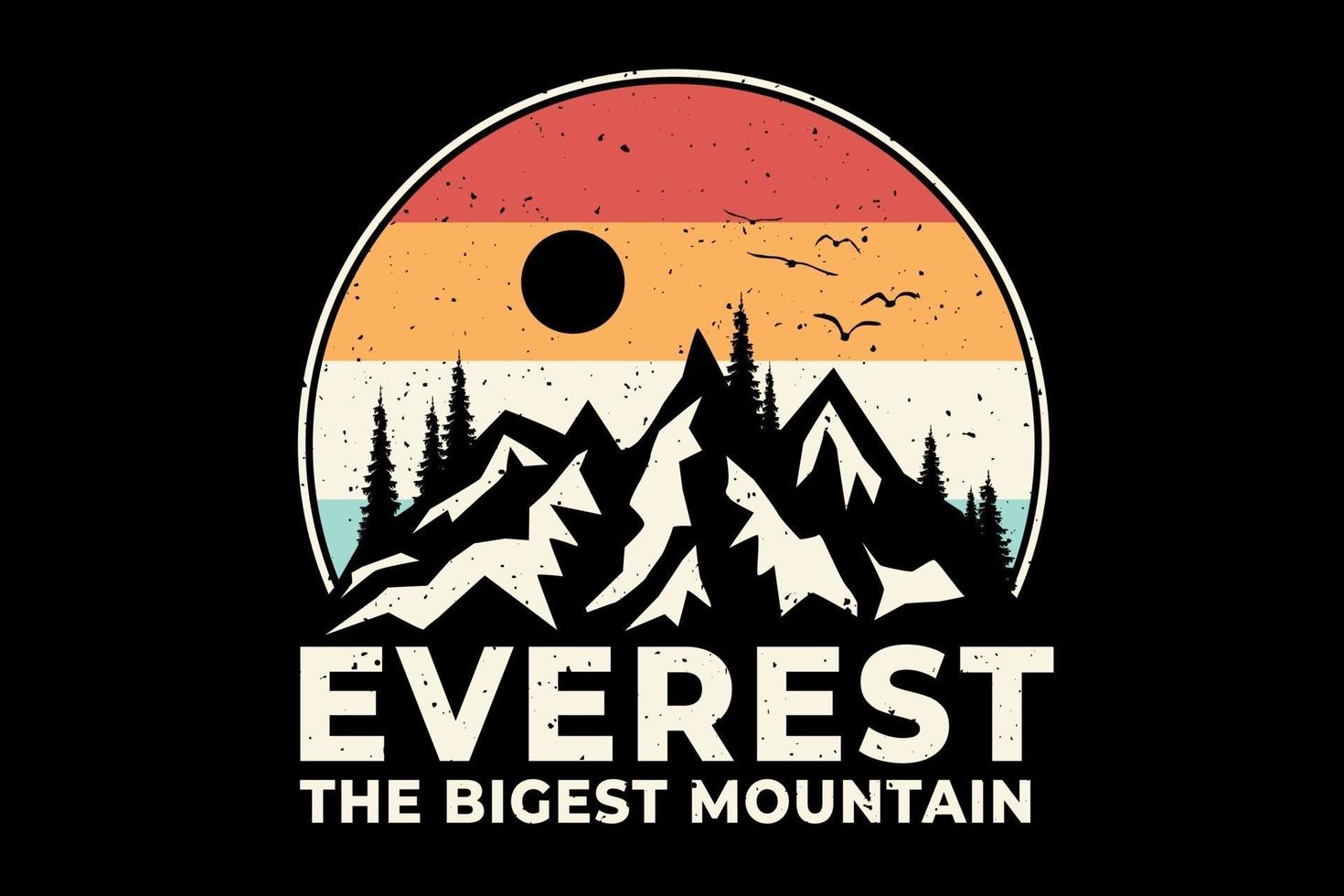 everest biggest mountain pine style vector