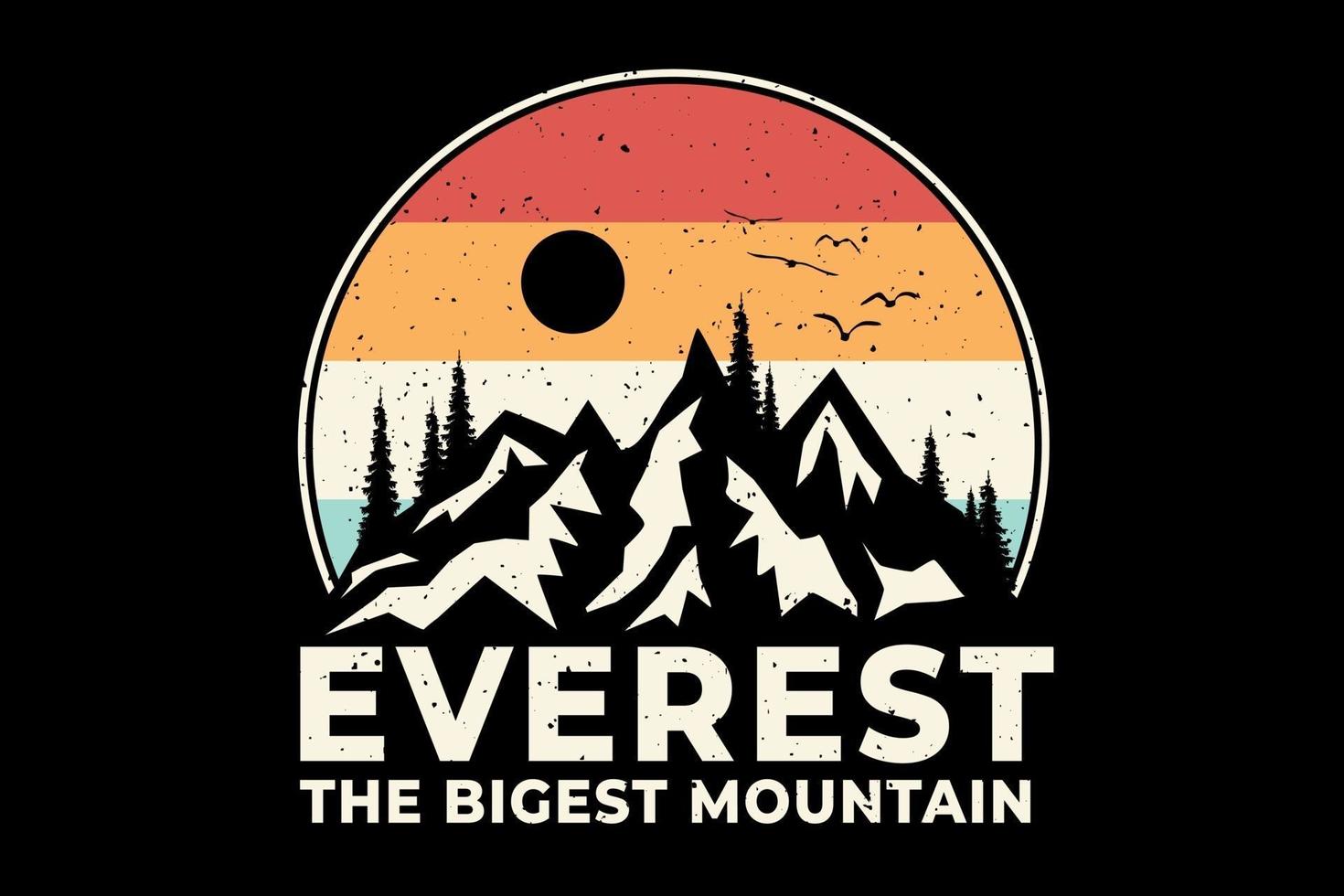 everest biggest mountain pine style vector