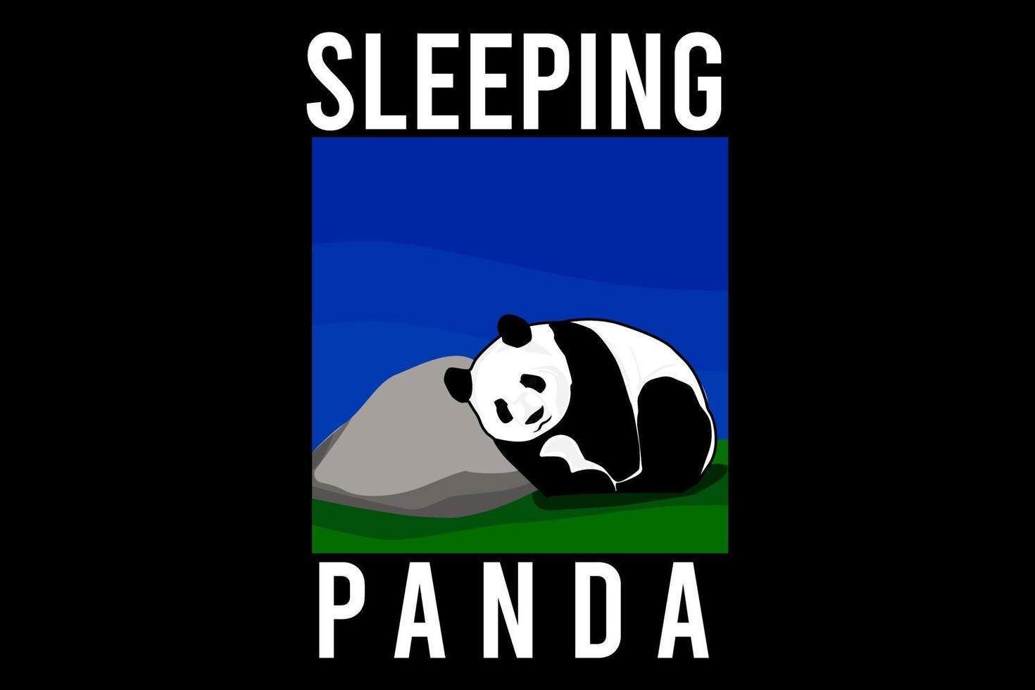 diseño de ilustración de panda durmiendo vector