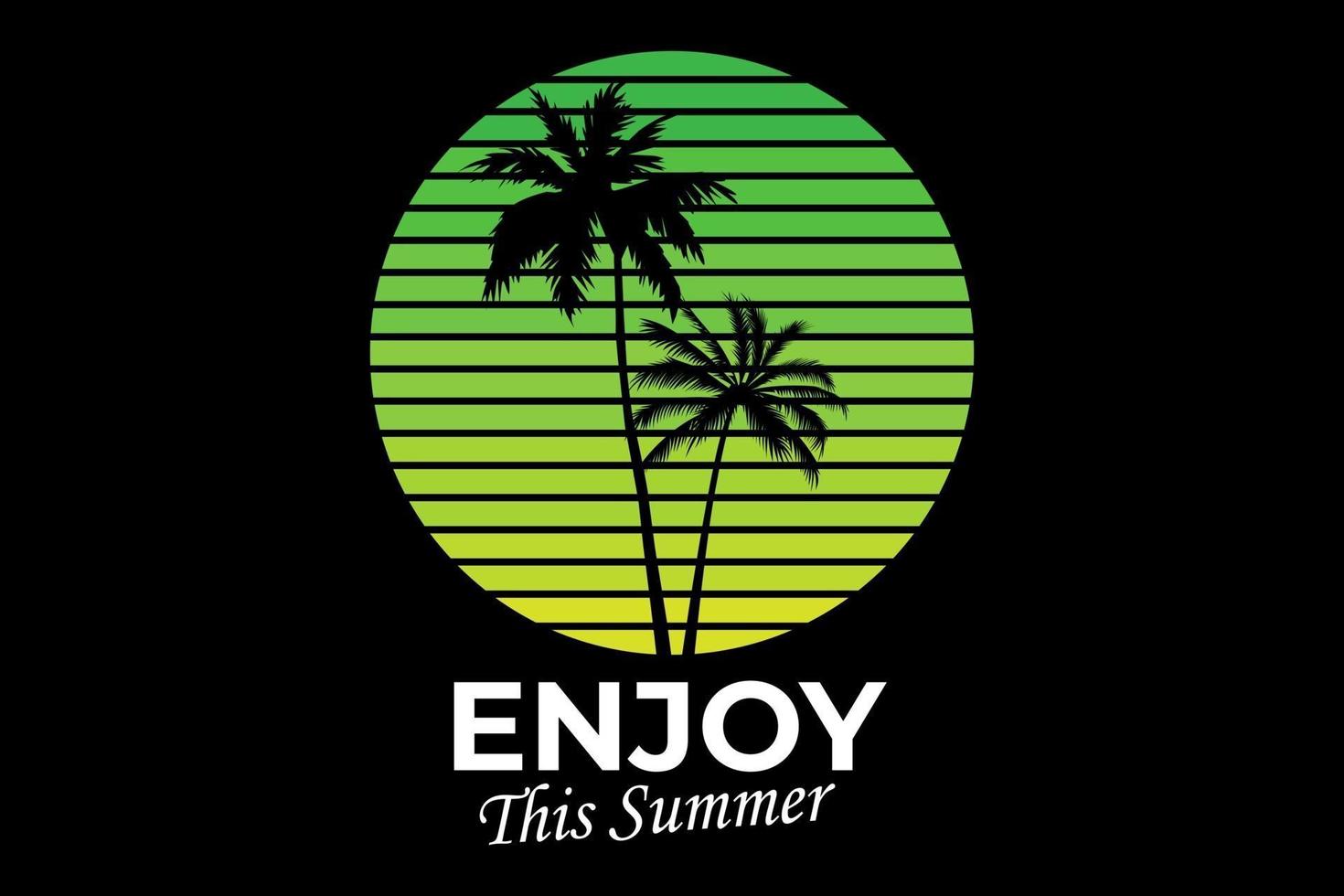 T-shirt design of enjoy summer green line retro vintage illustration vector