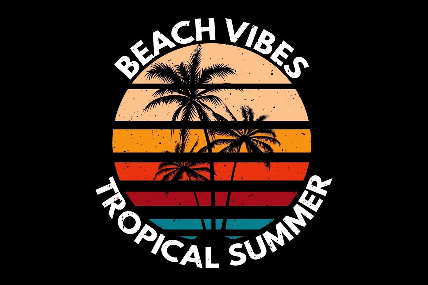 beach vibes tropical summer typography vector