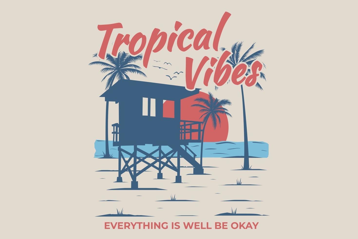 tropical vibes beach vector