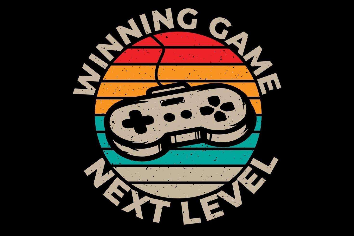 winning game next level game pad typography style vector