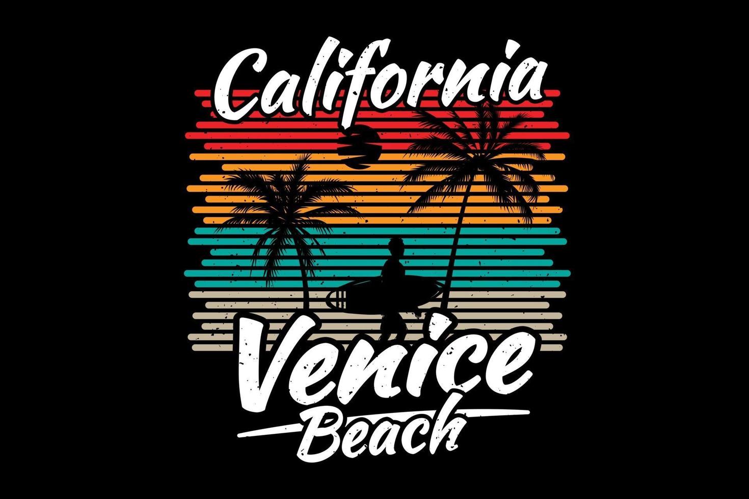 diseño de camiseta de surf en la palma suroeste. vector