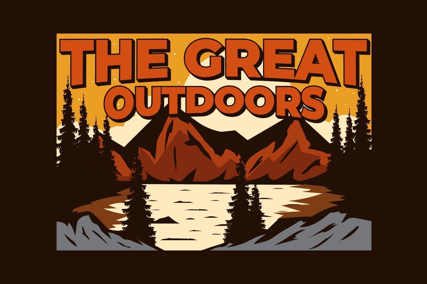 nature great outdoors mountain adventure vector