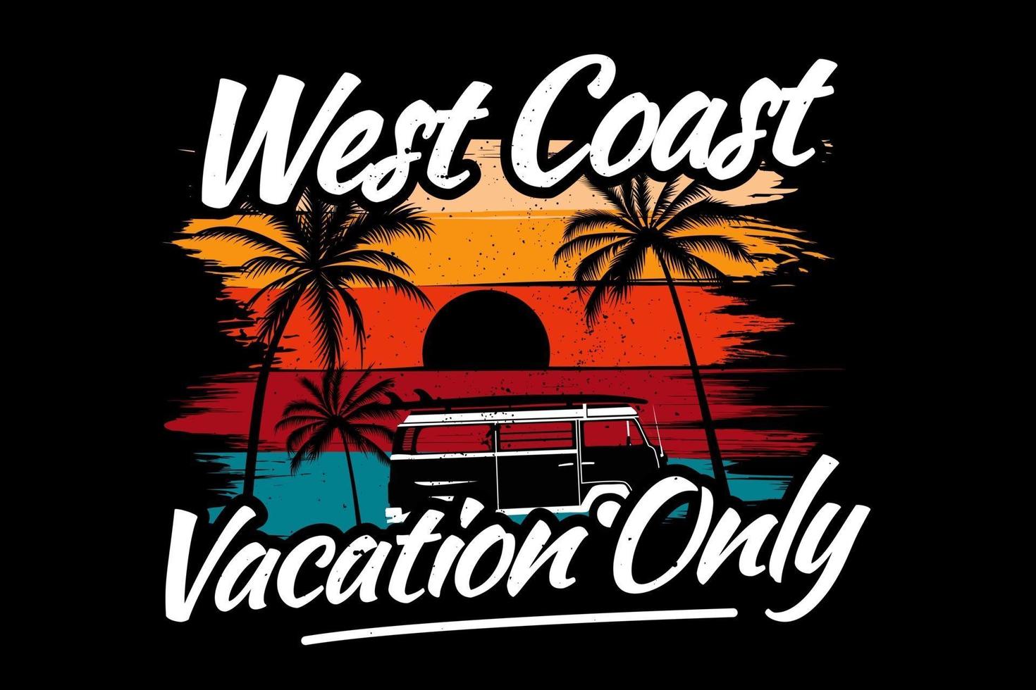 diseño de camiseta de surf en la palma suroeste. vector