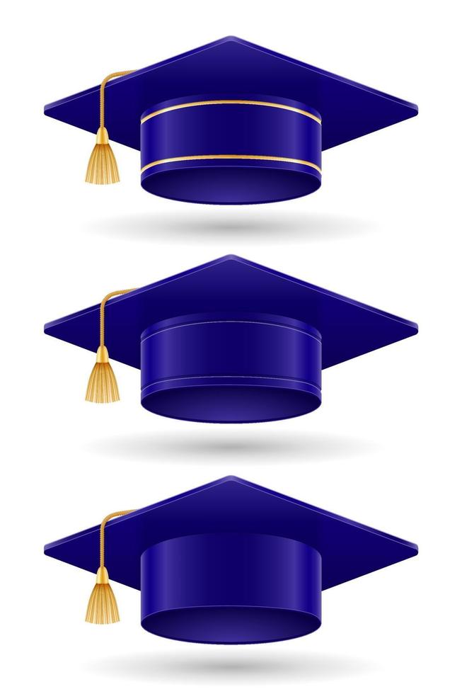 university college and academy graduate hat vector illustration