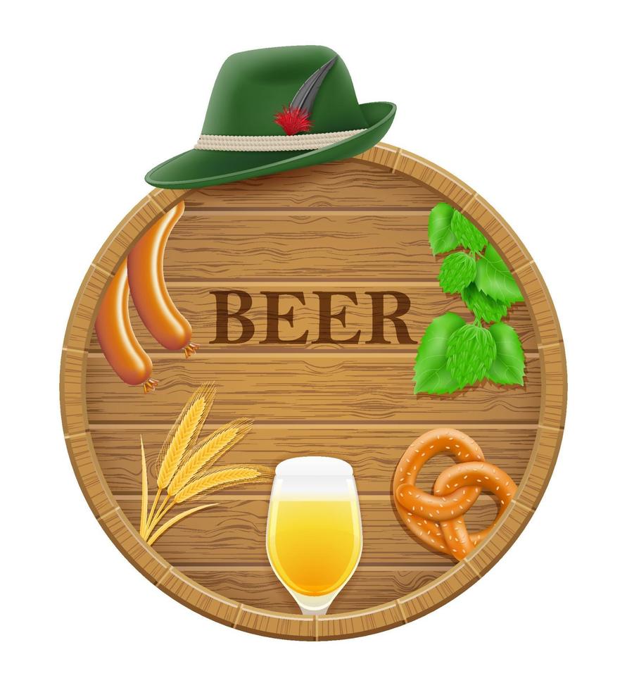 iconos objetos y elementos de diseño para el festival de la cerveza oktoberfest vector