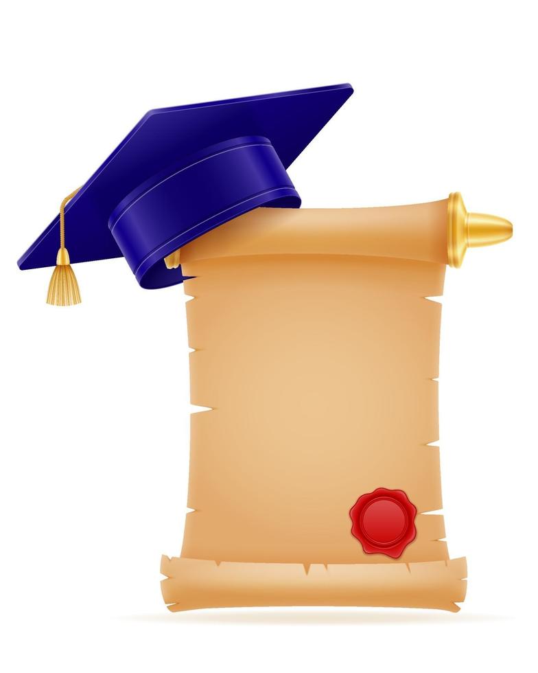 university college and academy graduate hat vector illustration