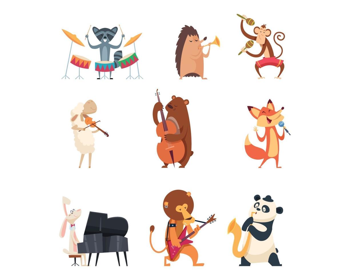 Animals with music instruments 3222017 Vector Art at Vecteezy