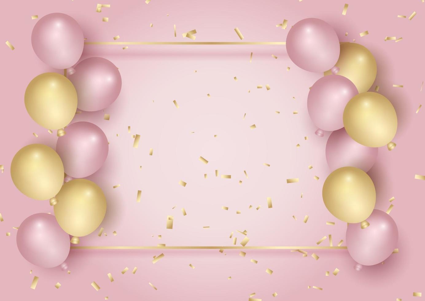 celebration frame with confetti and balloons 2804 vector