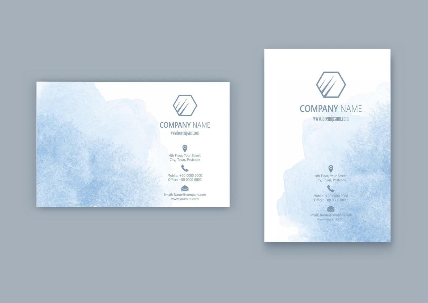 watercolour business card design 1607 vector