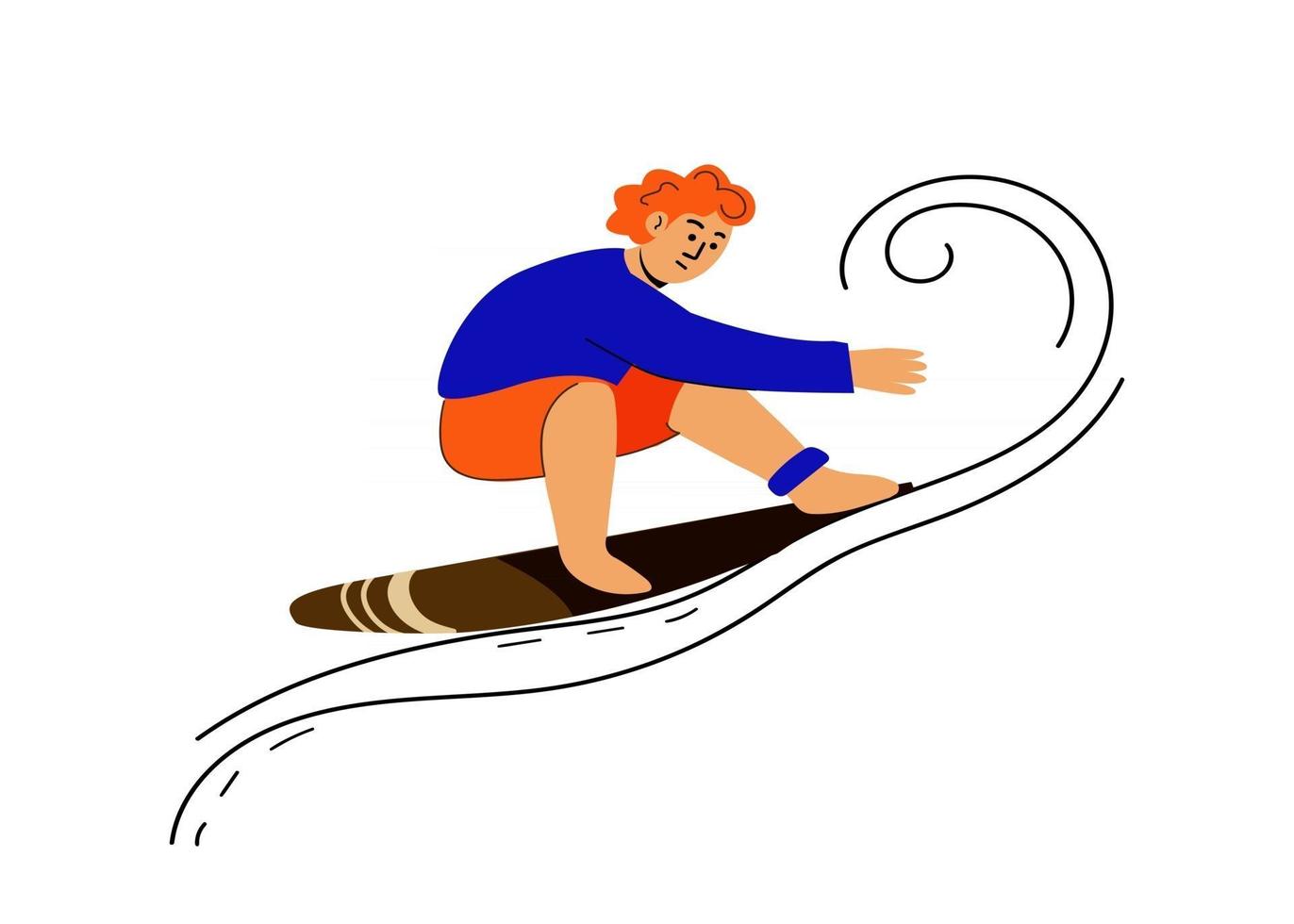 Man on a surf board ride the wave vector