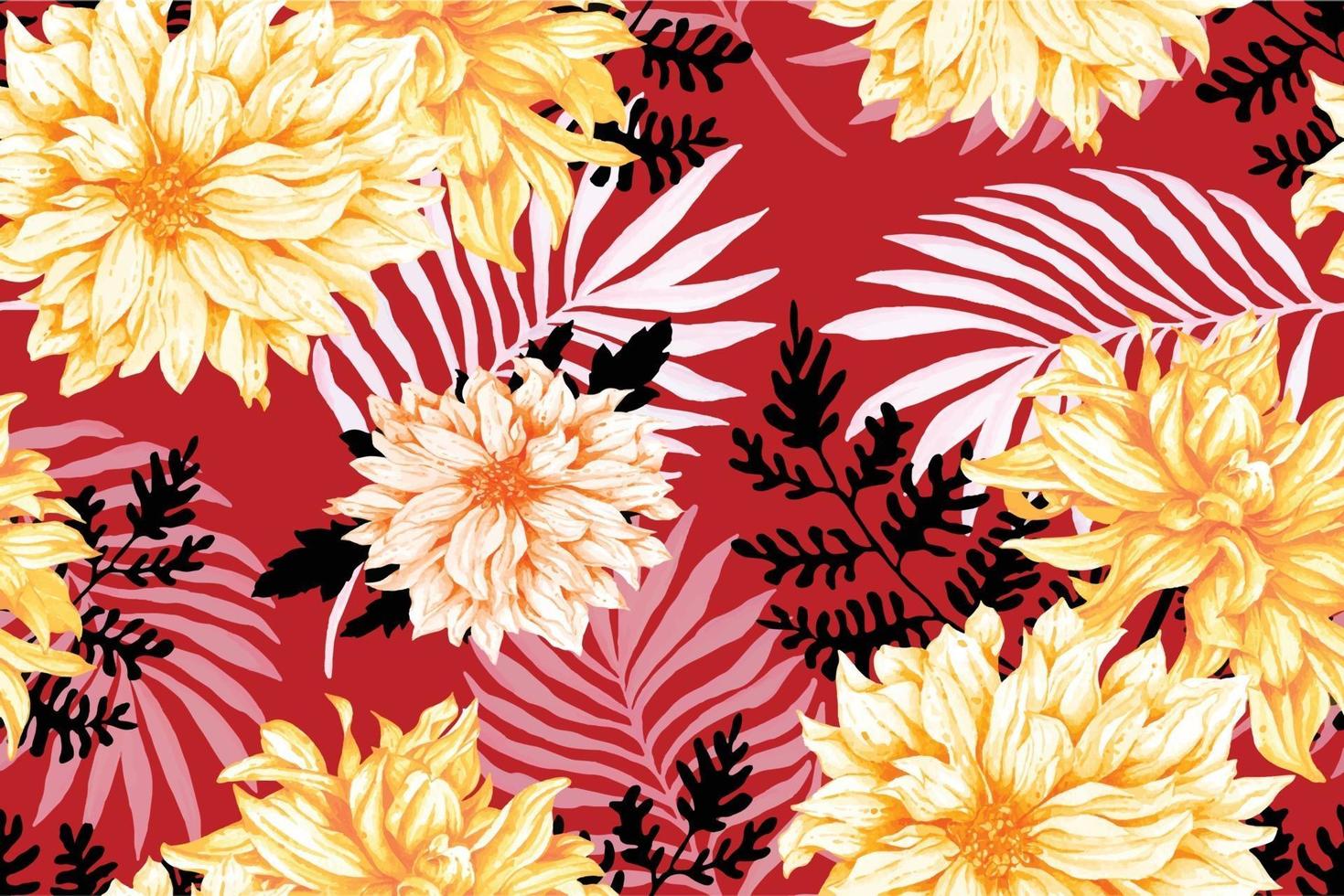 pattern of  fabric of the chrysanthemum vector