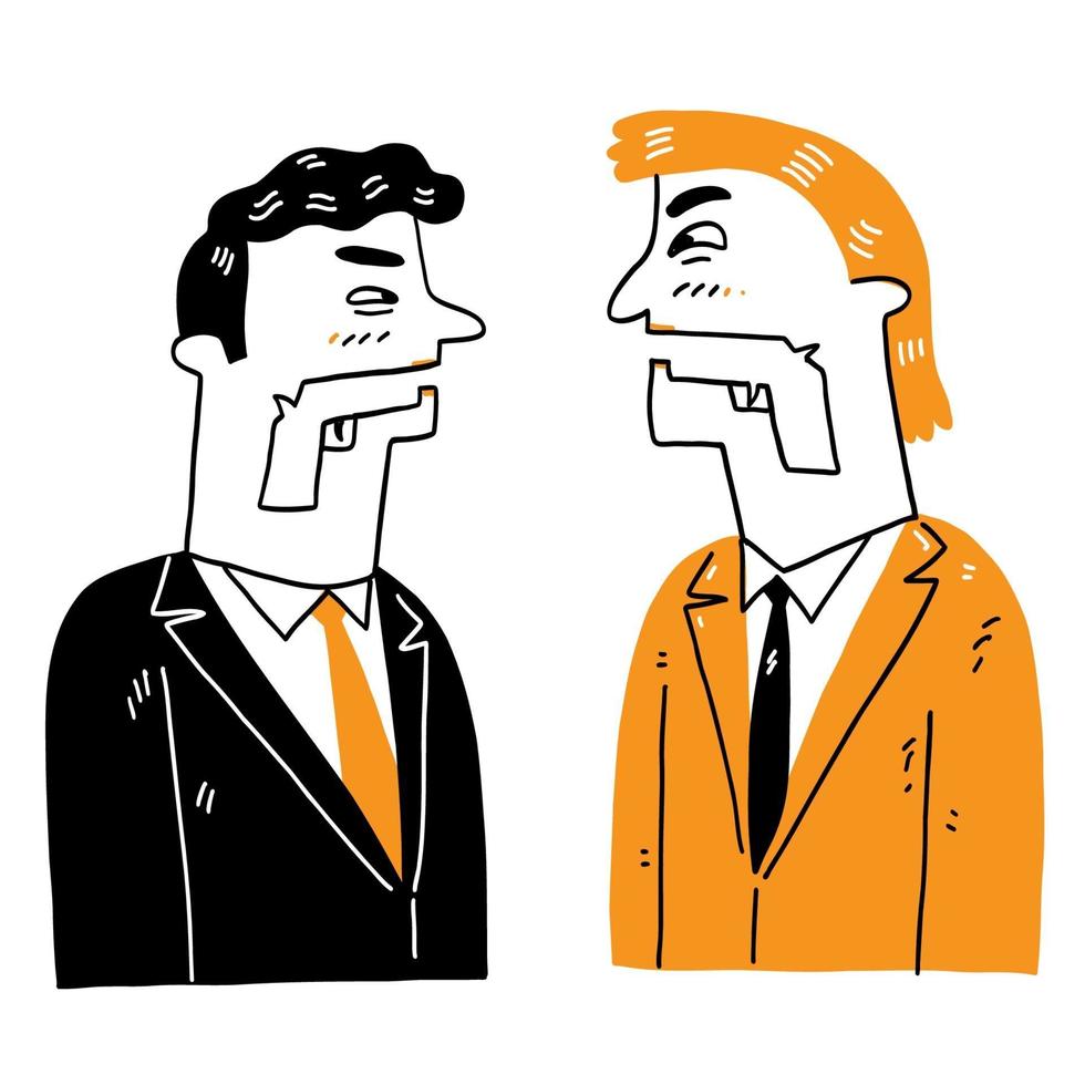 Two business people Competitive concept, business challenge vector