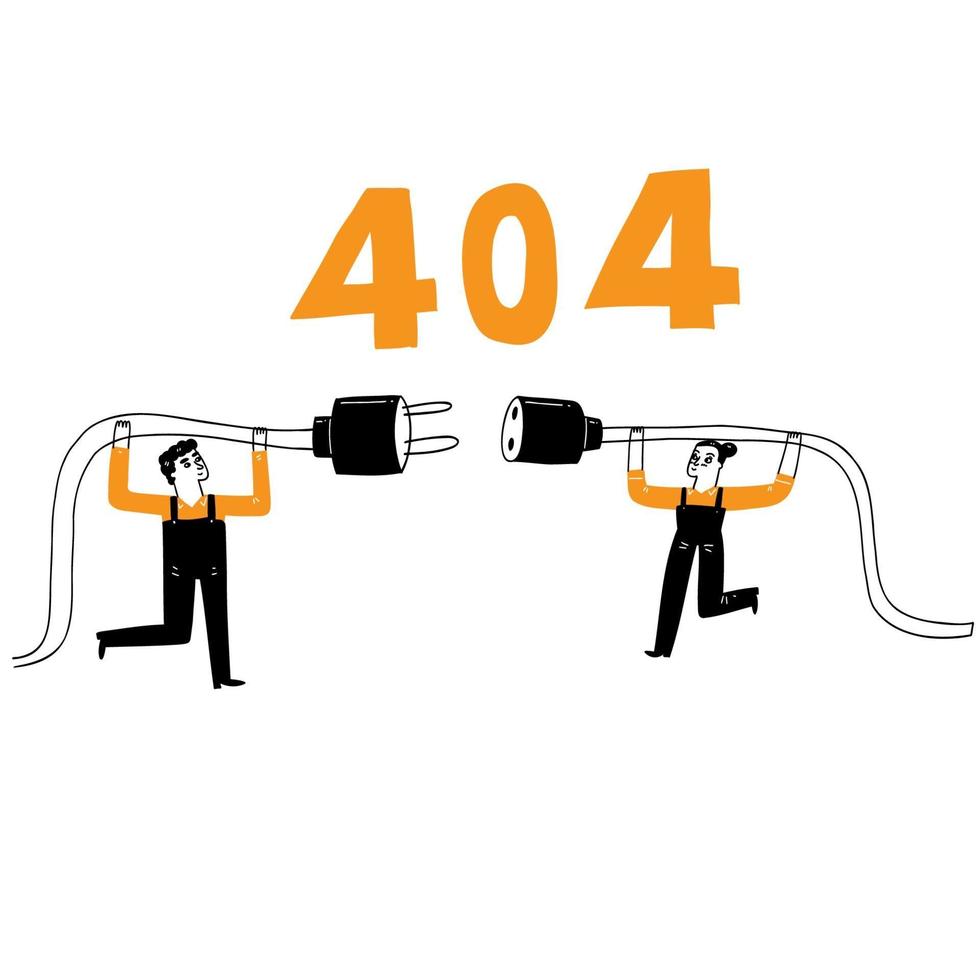 Hand drawing 404 error page vector