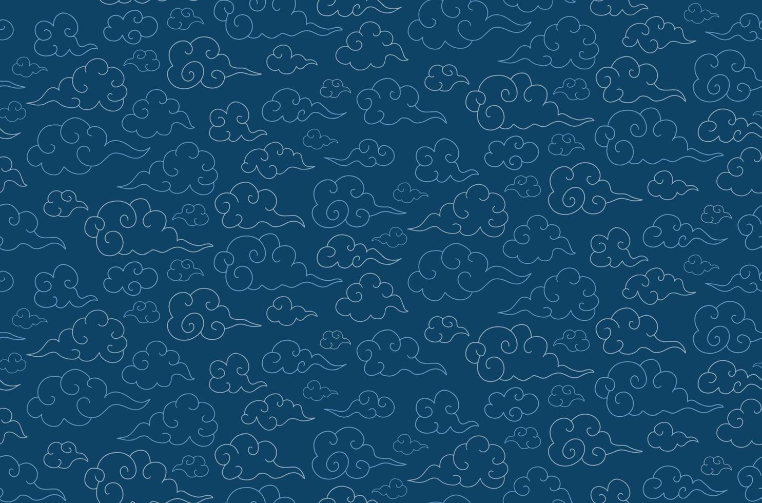 oriental seamless pattern with clouds. Chinese Mid Autumn festival. vector