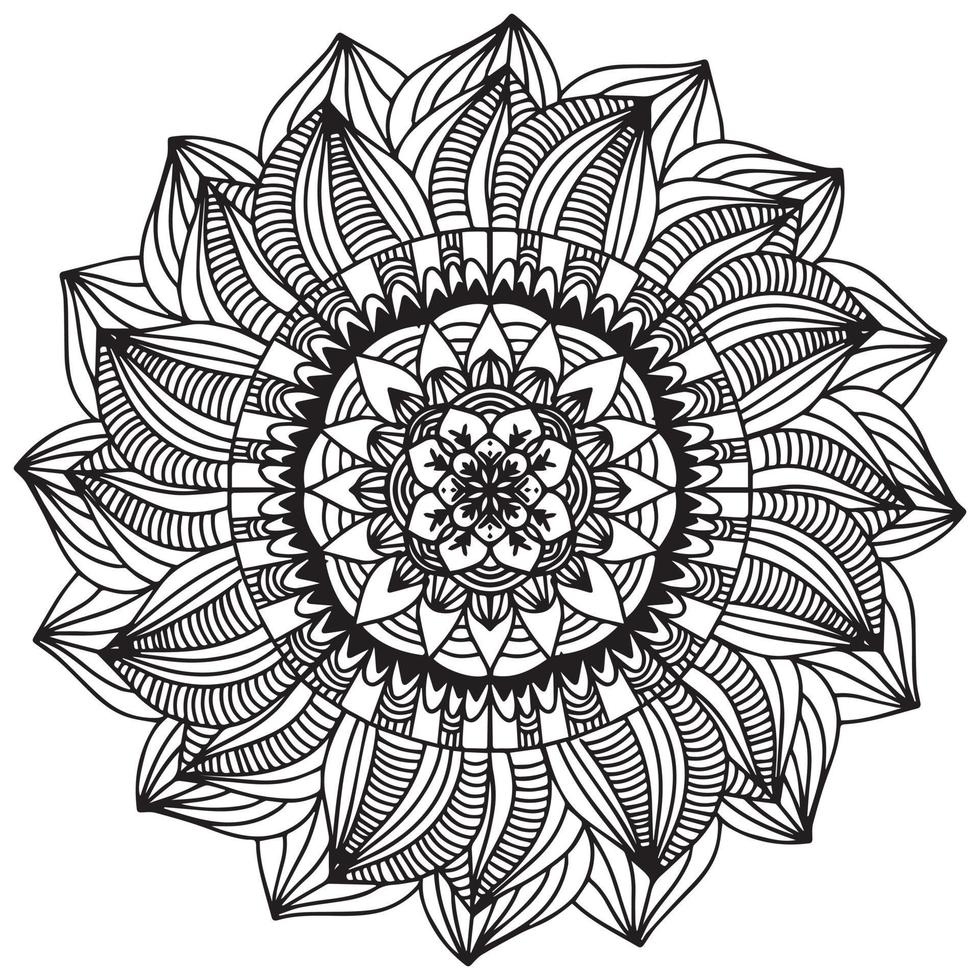 vector de patrón oriental simétrico circular de mandala.