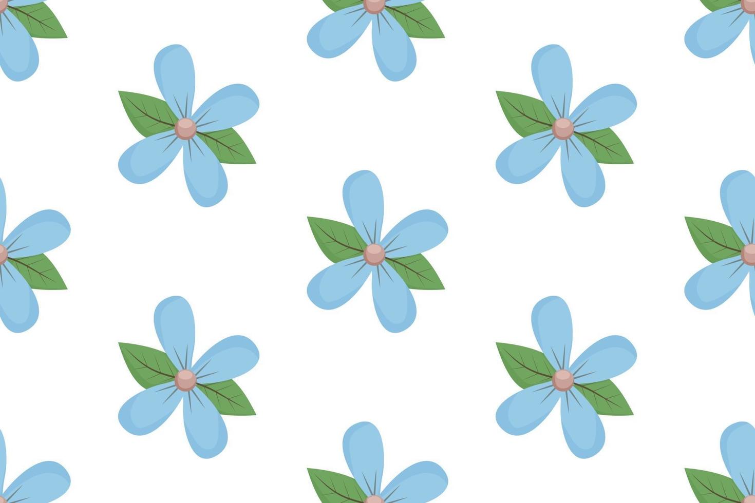 Simple cute spring seamless pattern with blue flower vector
