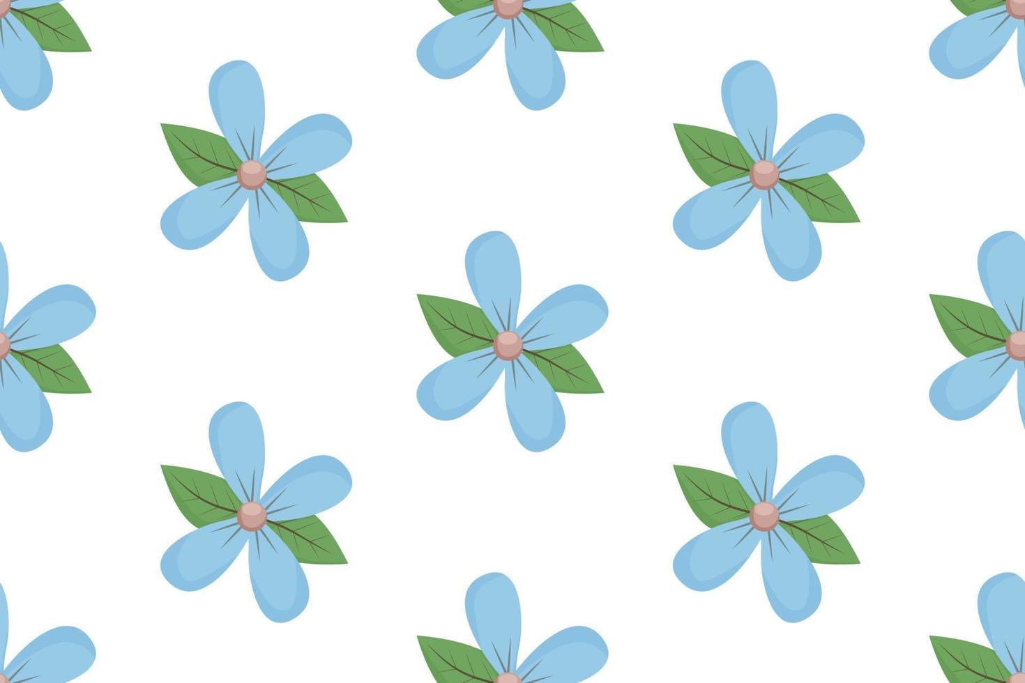 Simple cute spring seamless pattern with blue flower vector