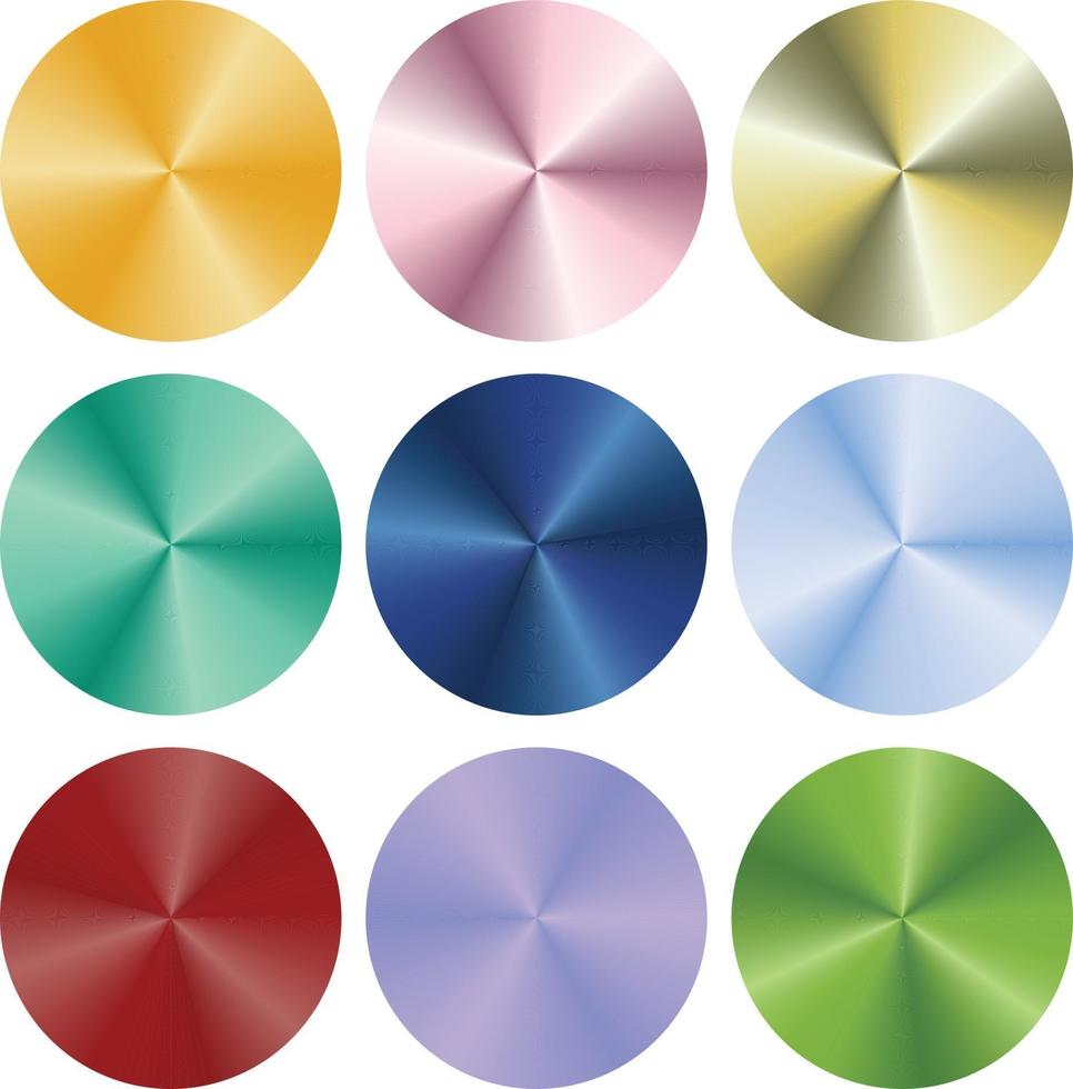 botones de círculo multicolor degradado metálico vector