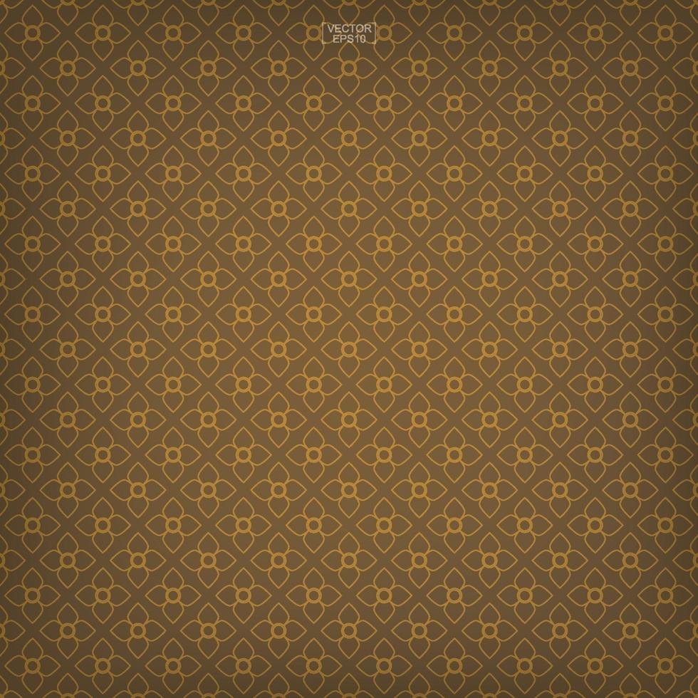 Thai pattern background of flower element. vector